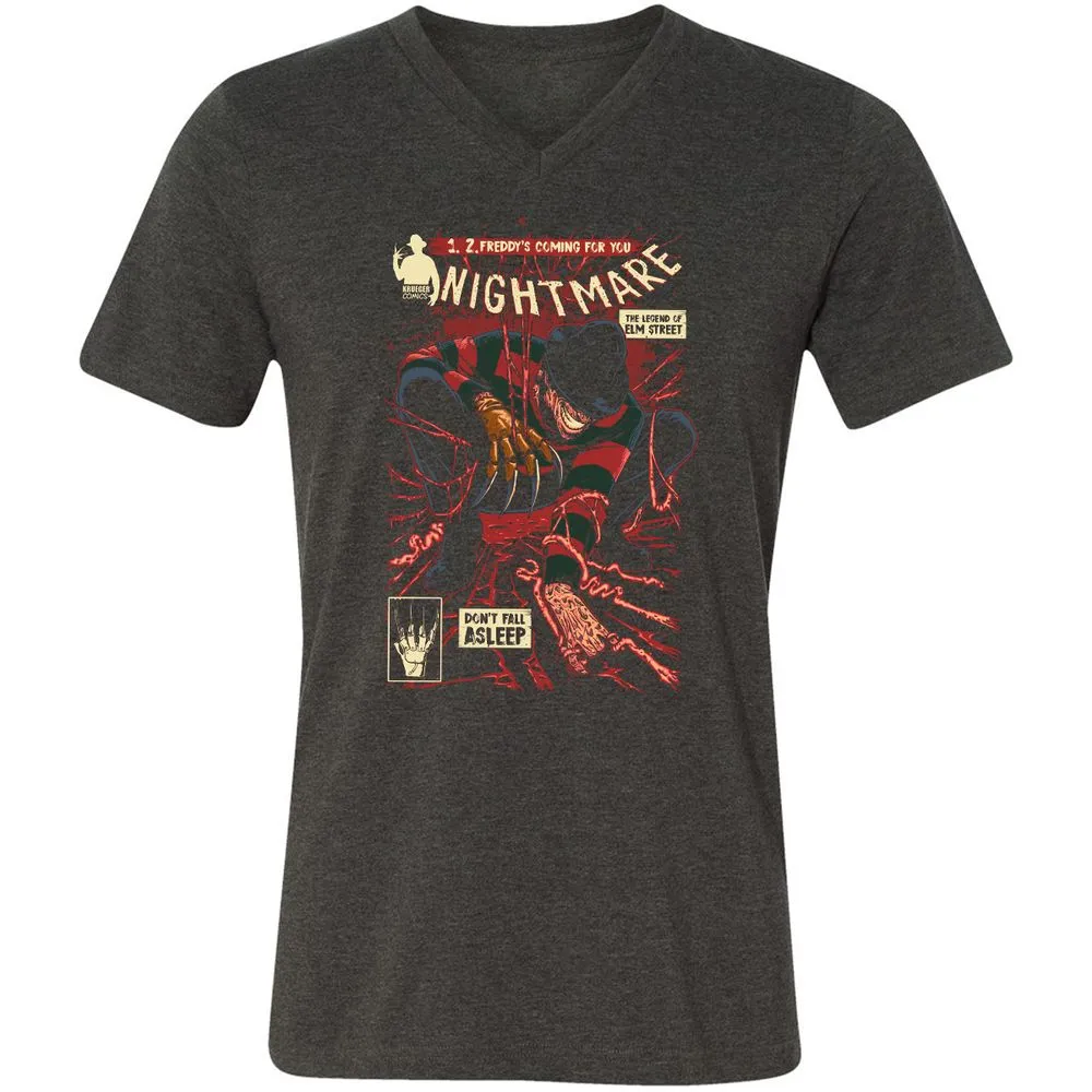 Unisex V-Neck T-Shirt - QS47BQ7H - Dark Grey Heather - 8