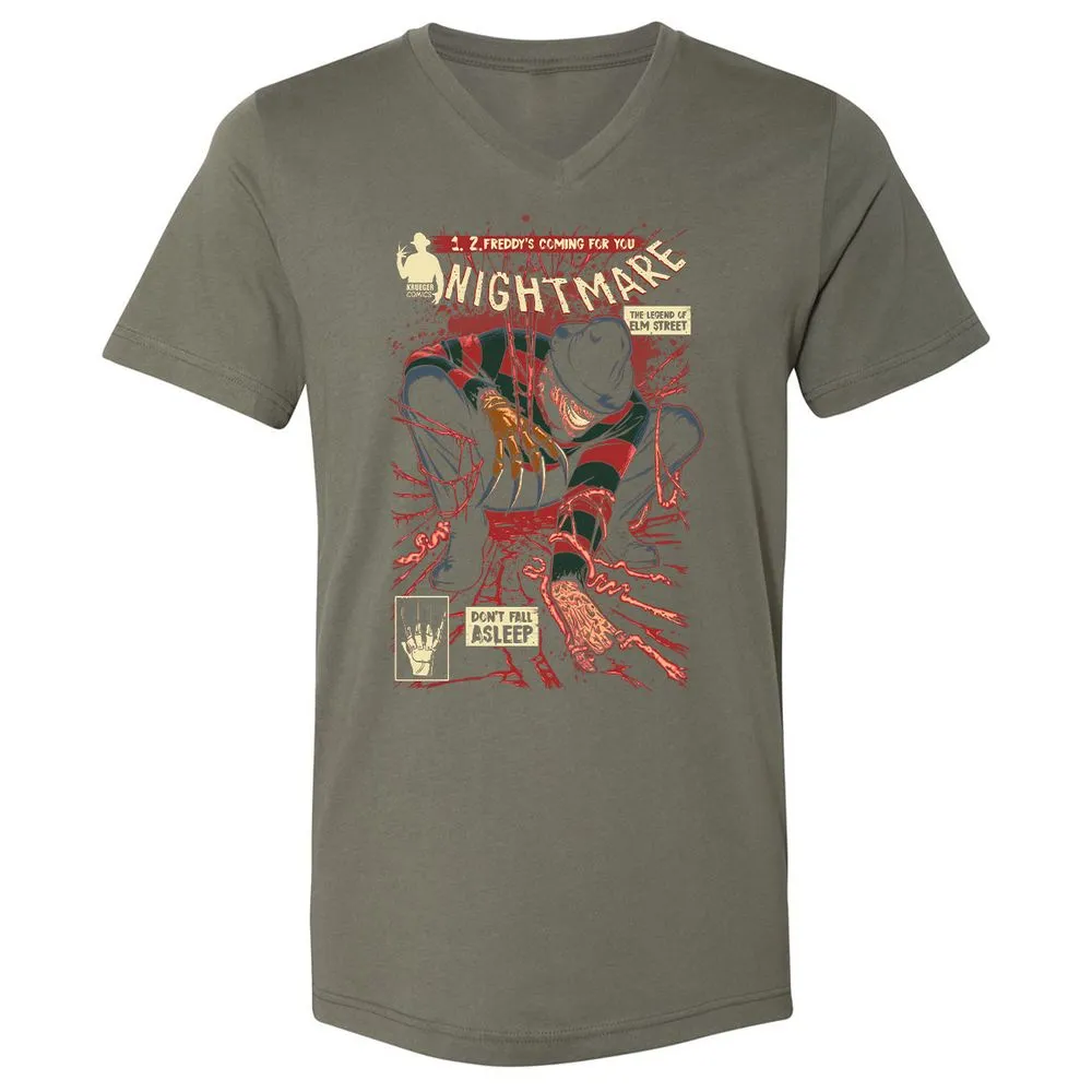 Unisex V-Neck T-Shirt - QS47BQ7H - Military Green - 10