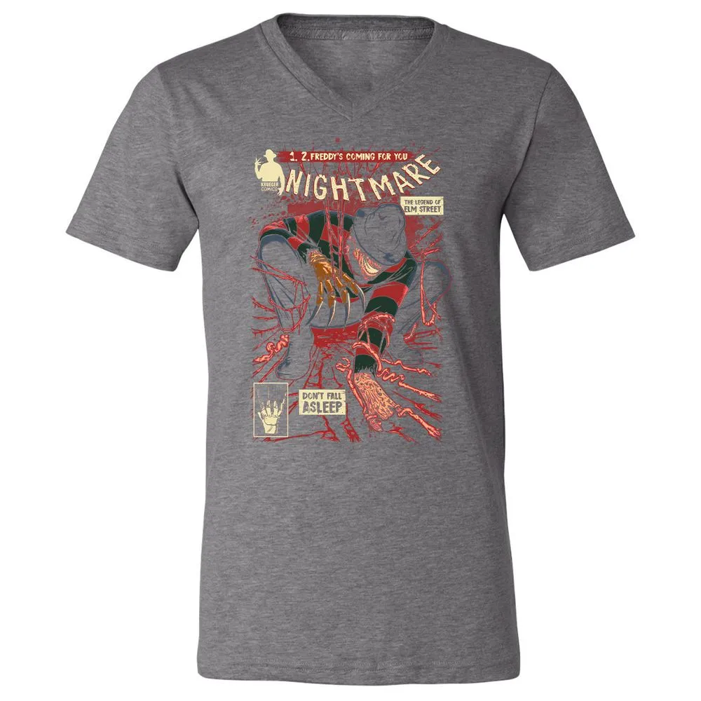 Unisex V-Neck T-Shirt - QS47BQ7H - Deep Heather - 13