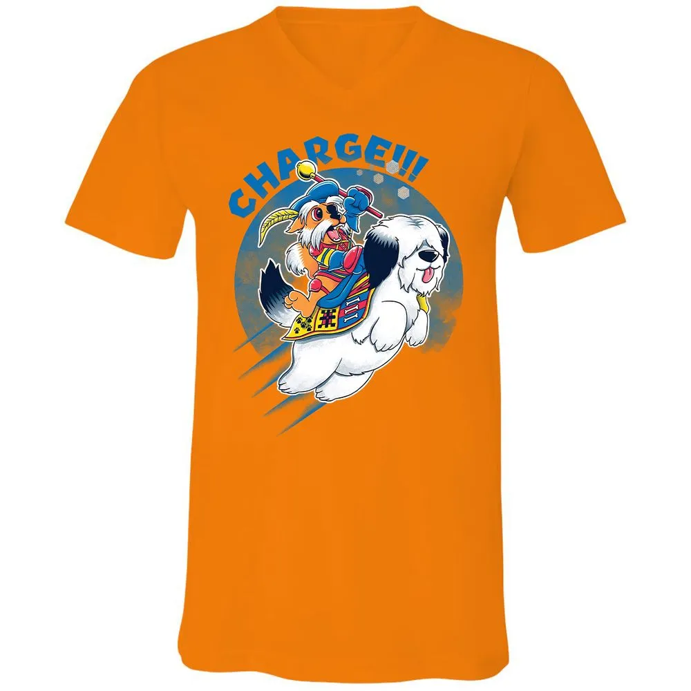 Unisex V-Neck T-Shirt - ME9HB4JU - Orange - 11