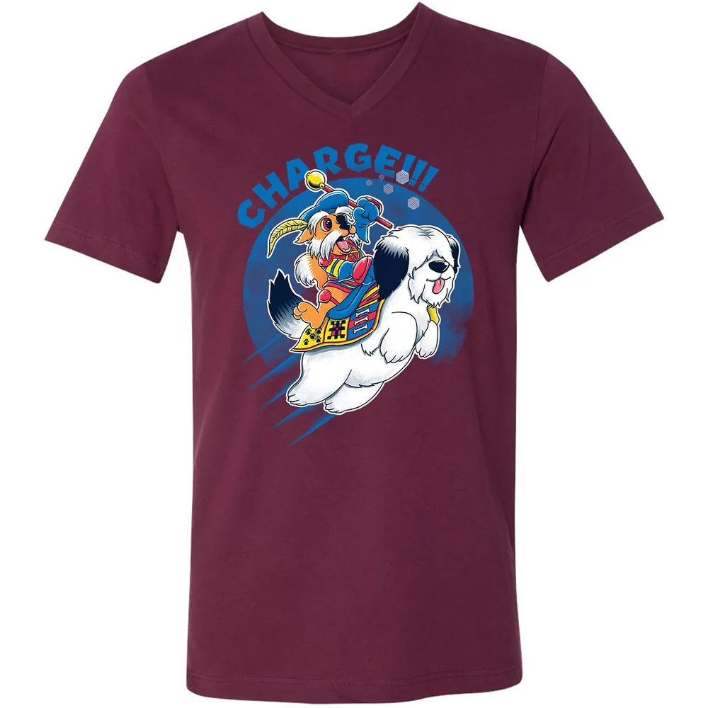 Unisex V-Neck T-Shirt - ME9HB4JU - Maroon - 6