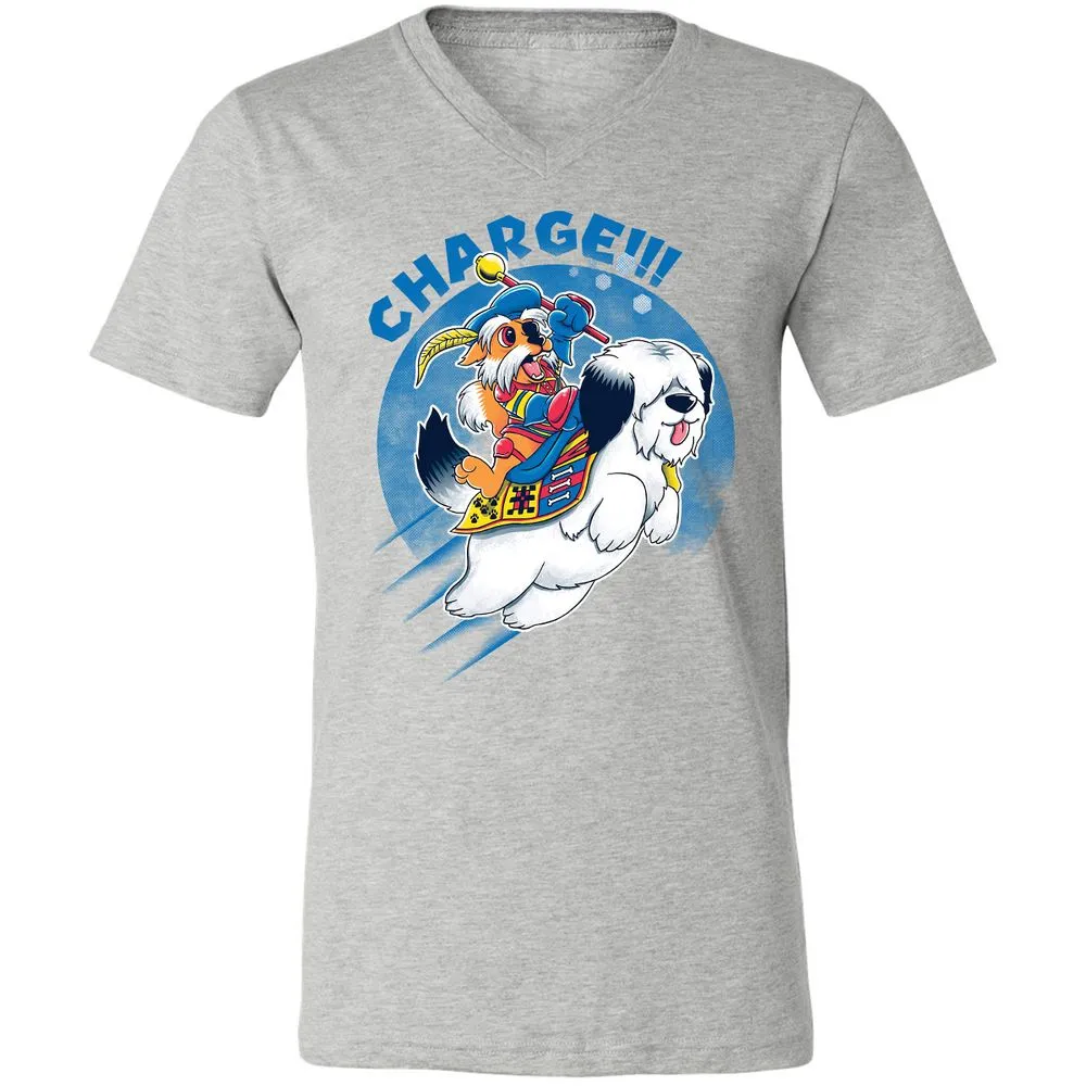 Unisex V-Neck T-Shirt - ME9HB4JU - Athletic Heather - 7