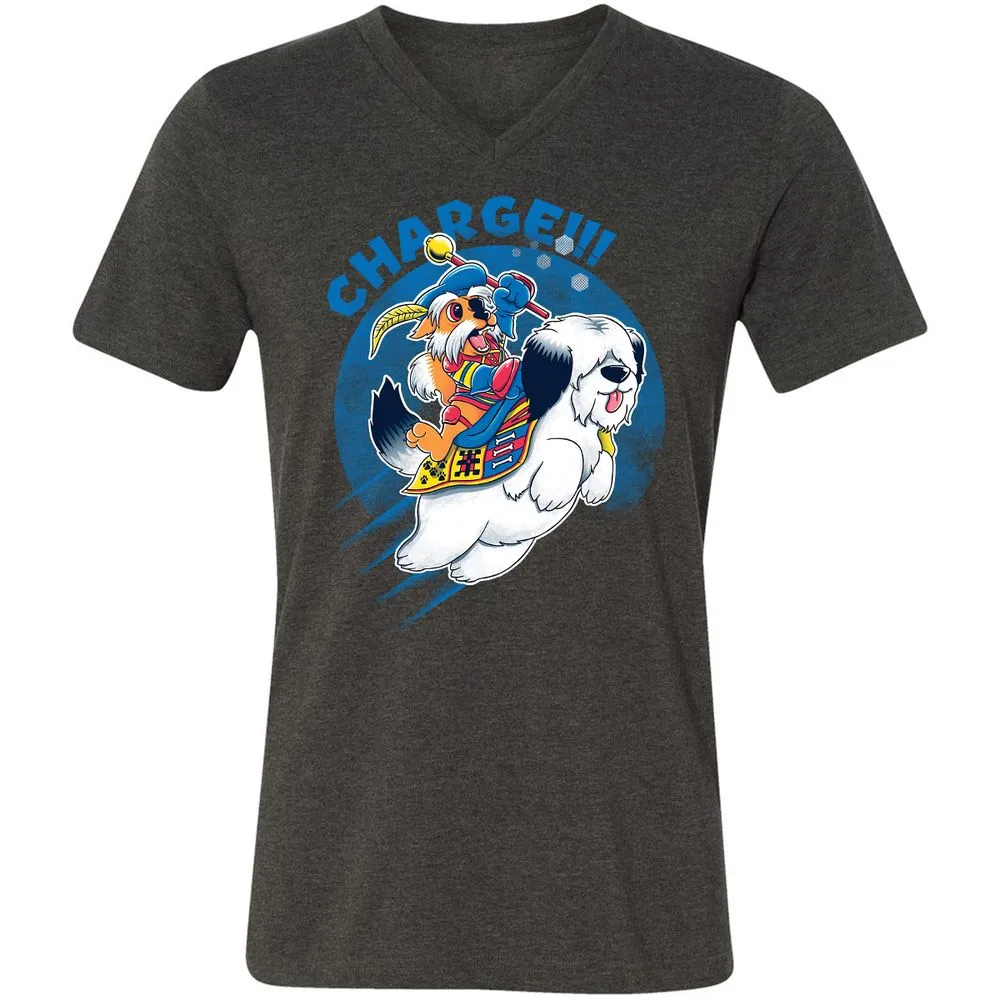 Unisex V-Neck T-Shirt - ME9HB4JU - Dark Grey Heather - 8