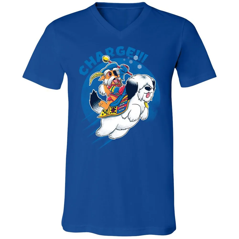 Unisex V-Neck T-Shirt - ME9HB4JU - True Royal - 4