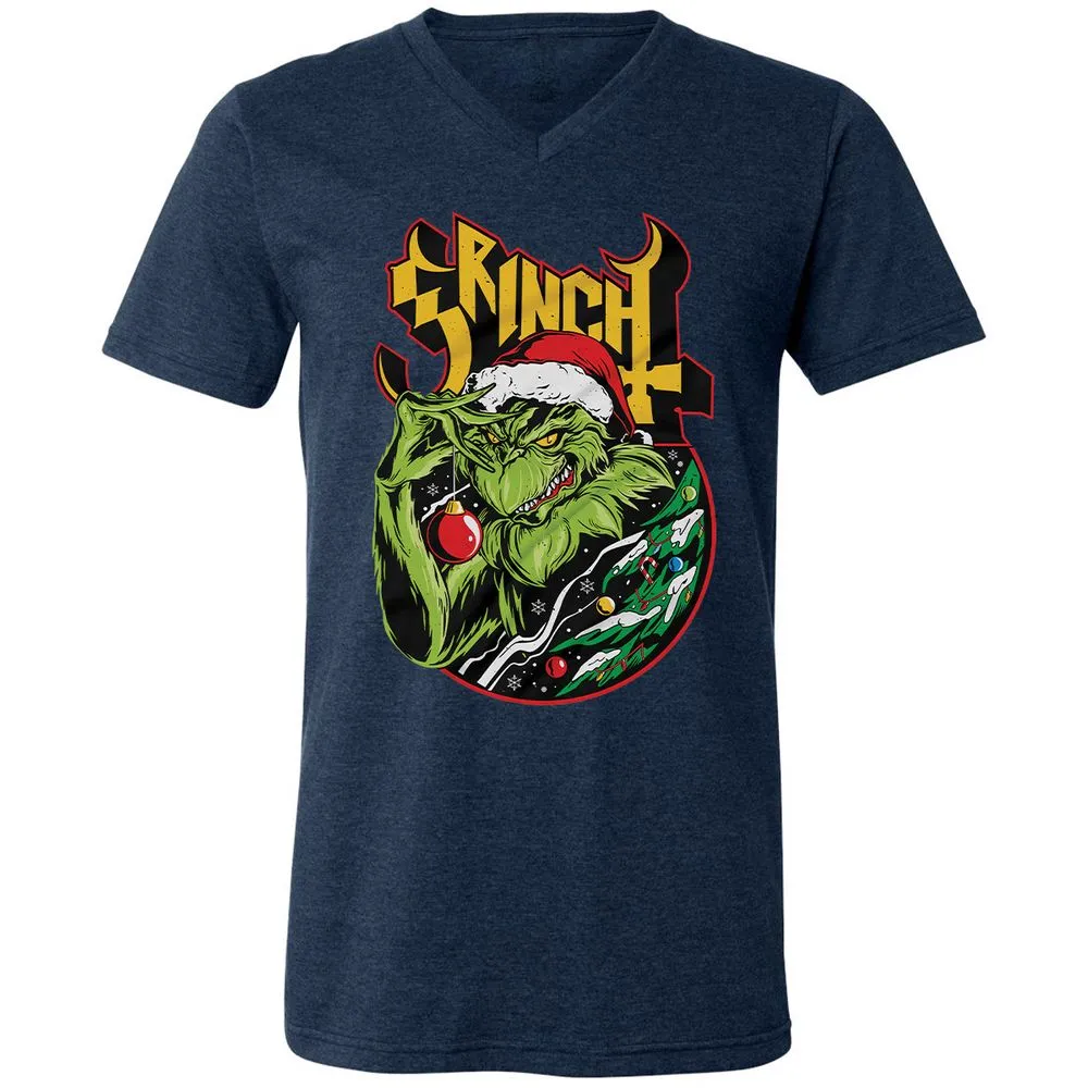 Unisex V-Neck T-Shirt - UH86W3HC - Heather Navy - 15