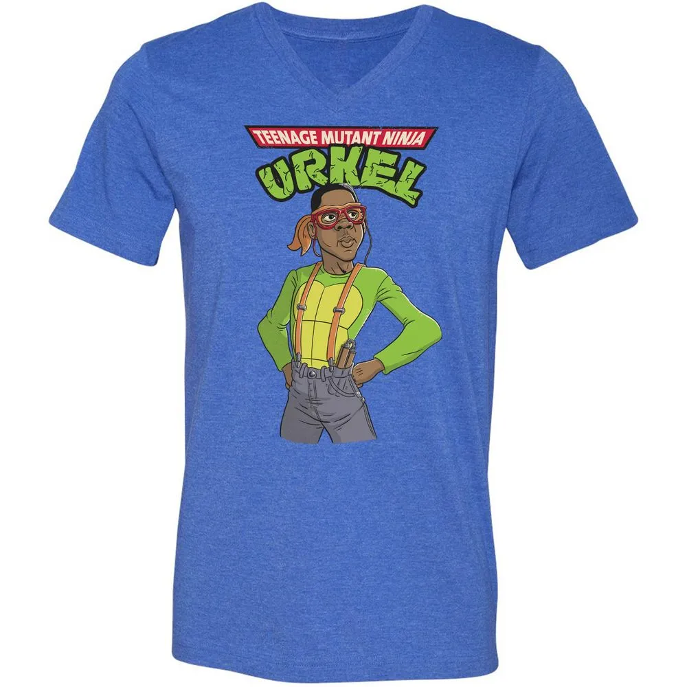 Unisex V-Neck T-Shirt - EBMSH3PW - Heather True Royal - 14