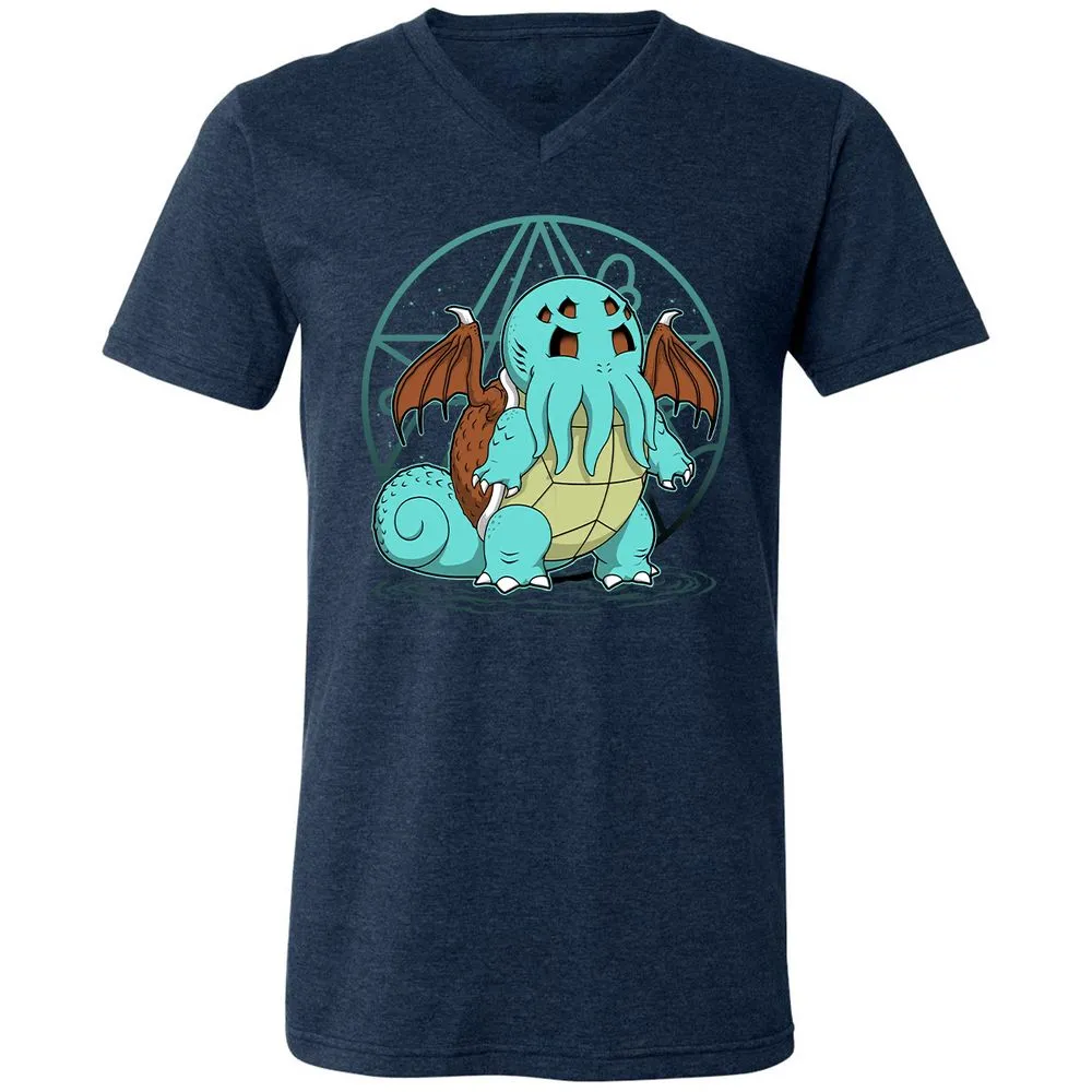 Unisex V-Neck T-Shirt - H94X349Q - Heather Navy - 15