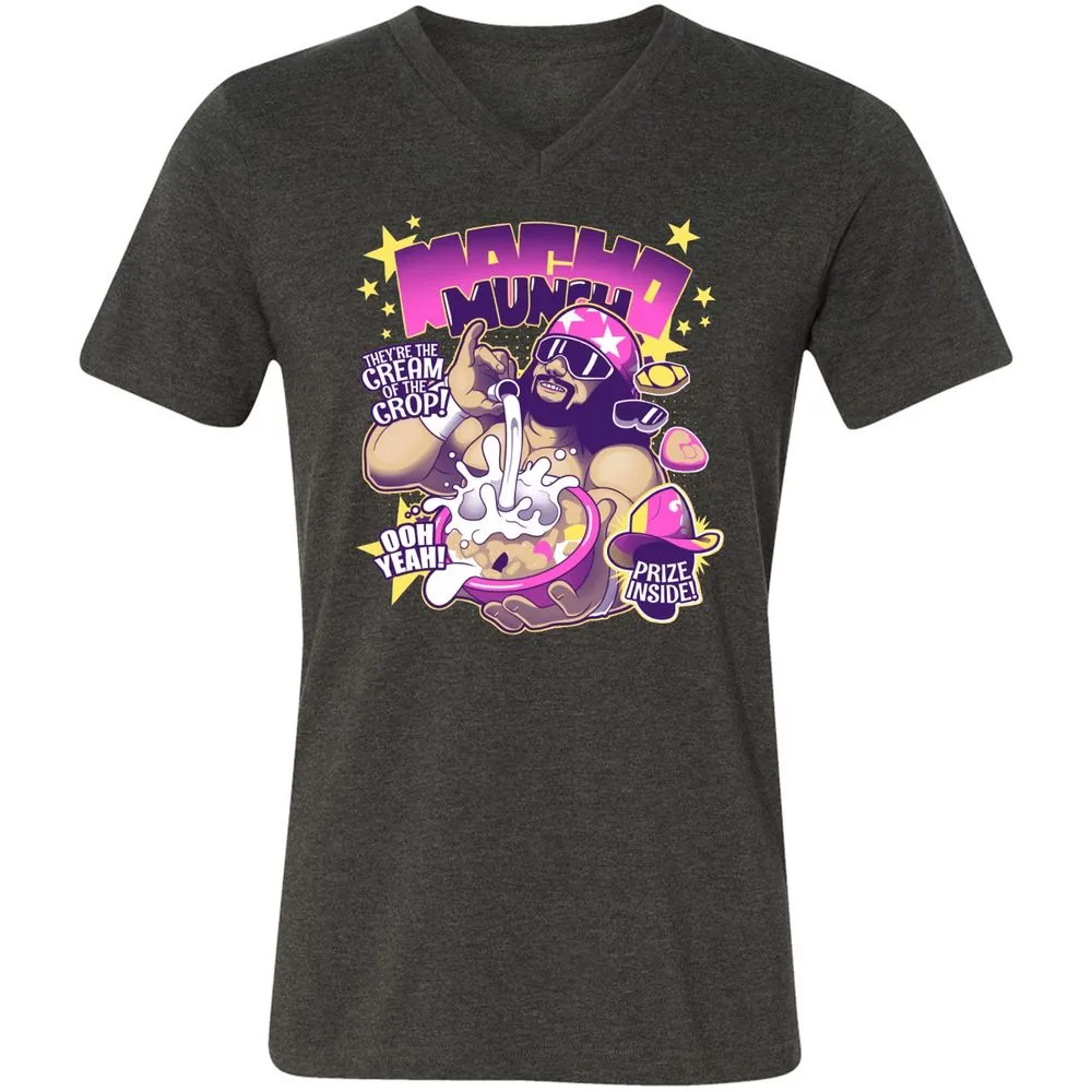 Unisex V-Neck T-Shirt - QRV9Y862 - Dark Grey Heather - 8