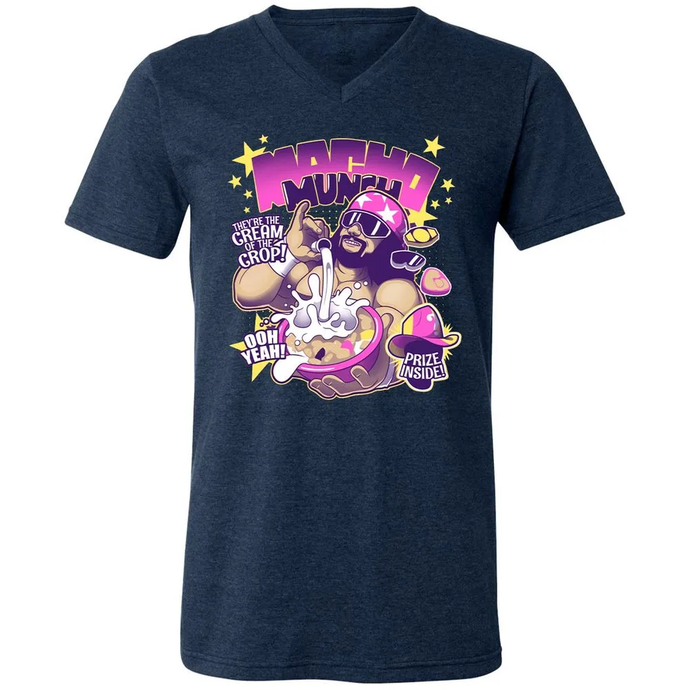 Unisex V-Neck T-Shirt - QRV9Y862 - Heather Navy - 15