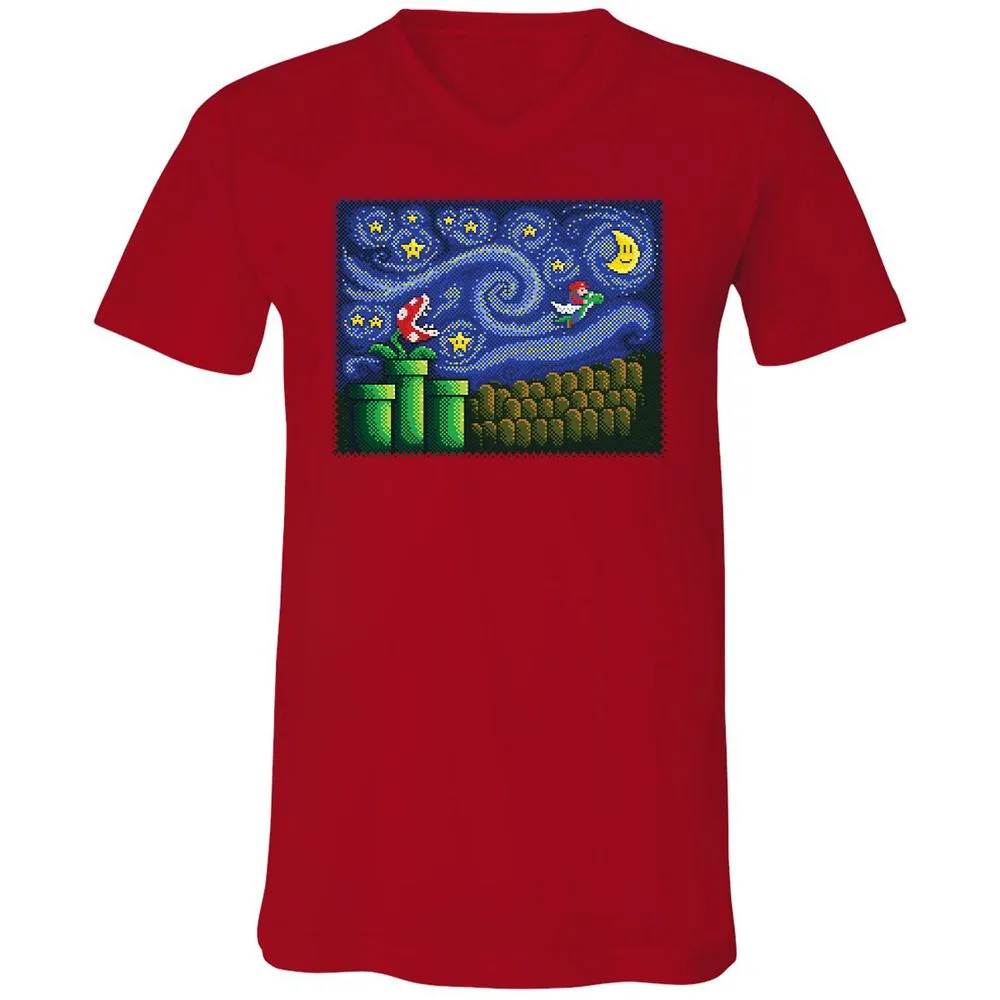 Unisex V-Neck T-Shirt - YNM6H4ZE - Red - 3