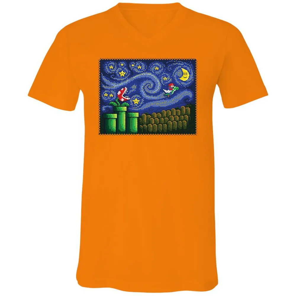 Unisex V-Neck T-Shirt - YNM6H4ZE - Orange - 11