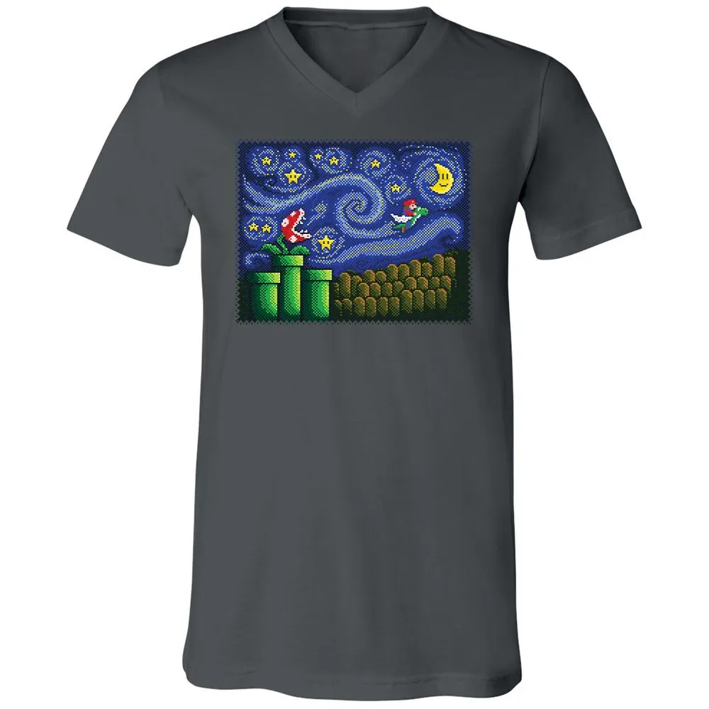 Unisex V-Neck T-Shirt - YNM6H4ZE - Asphalt - 12