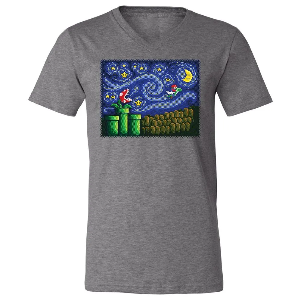 Unisex V-Neck T-Shirt - YNM6H4ZE - Deep Heather - 13