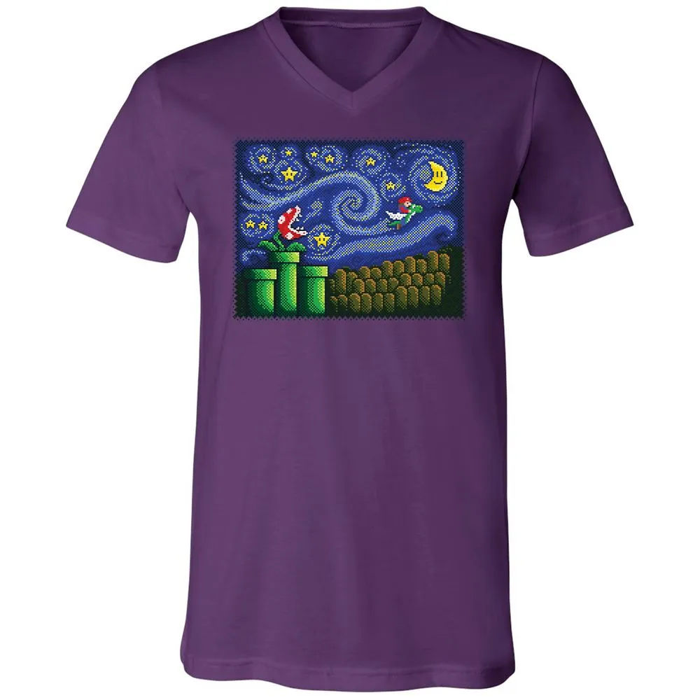 Unisex V-Neck T-Shirt - YNM6H4ZE - Team Purple - 9