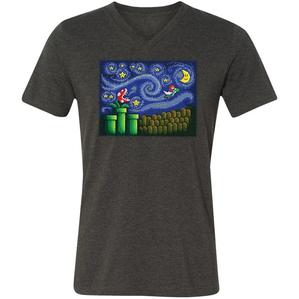 Unisex V-Neck T-Shirt - YNM6H4ZE - Dark Grey Heather - 8
