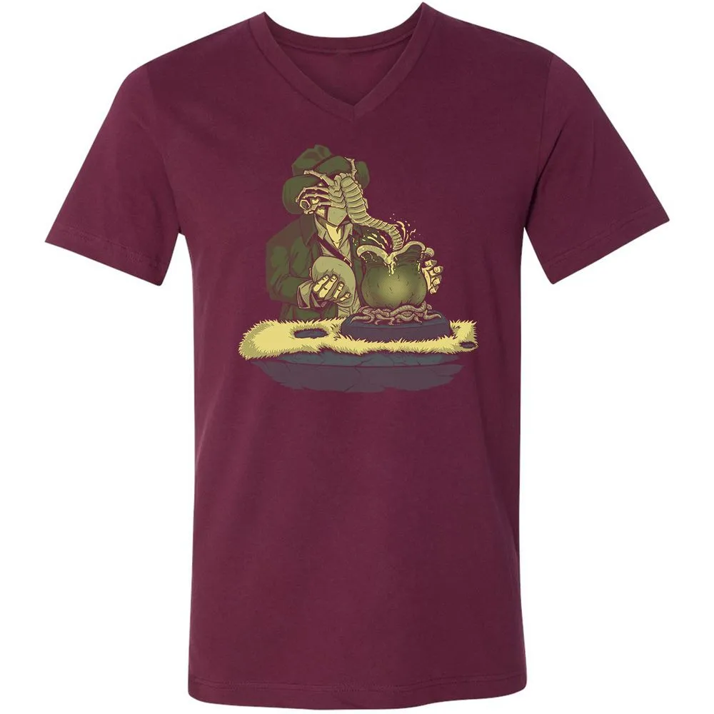 Unisex V-Neck T-Shirt - 33Q1ERK5 - Maroon - 6