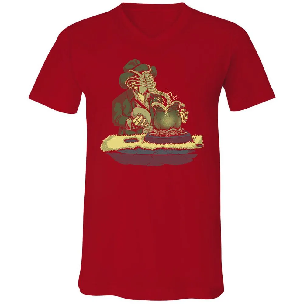 Unisex V-Neck T-Shirt - 33Q1ERK5 - Red - 3