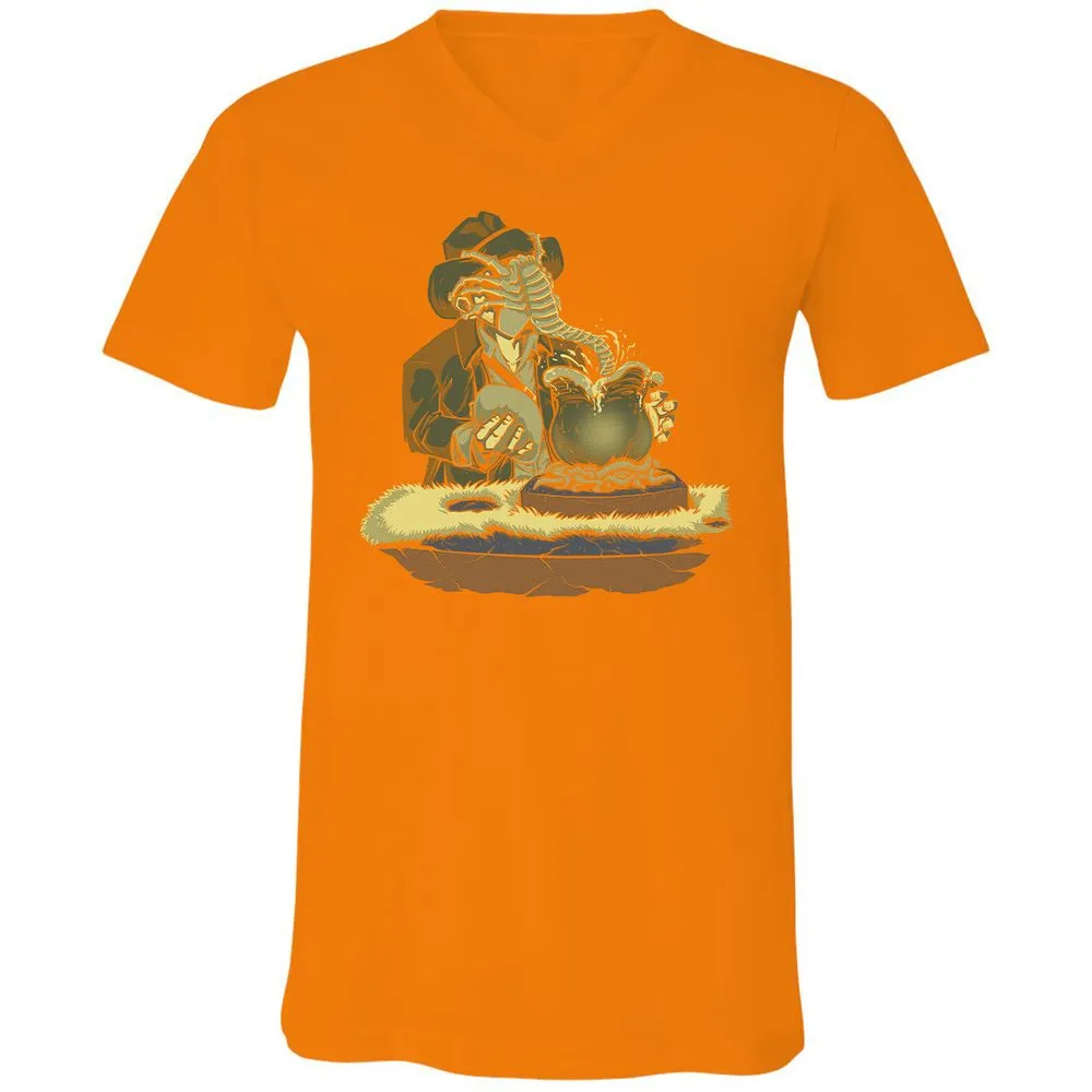 Unisex V-Neck T-Shirt - 33Q1ERK5 - Orange - 11