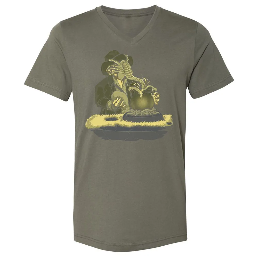 Unisex V-Neck T-Shirt - 33Q1ERK5 - Military Green - 10