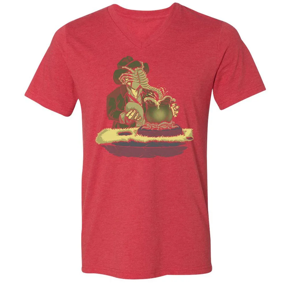 Unisex V-Neck T-Shirt - 33Q1ERK5 - Heather Red - 16