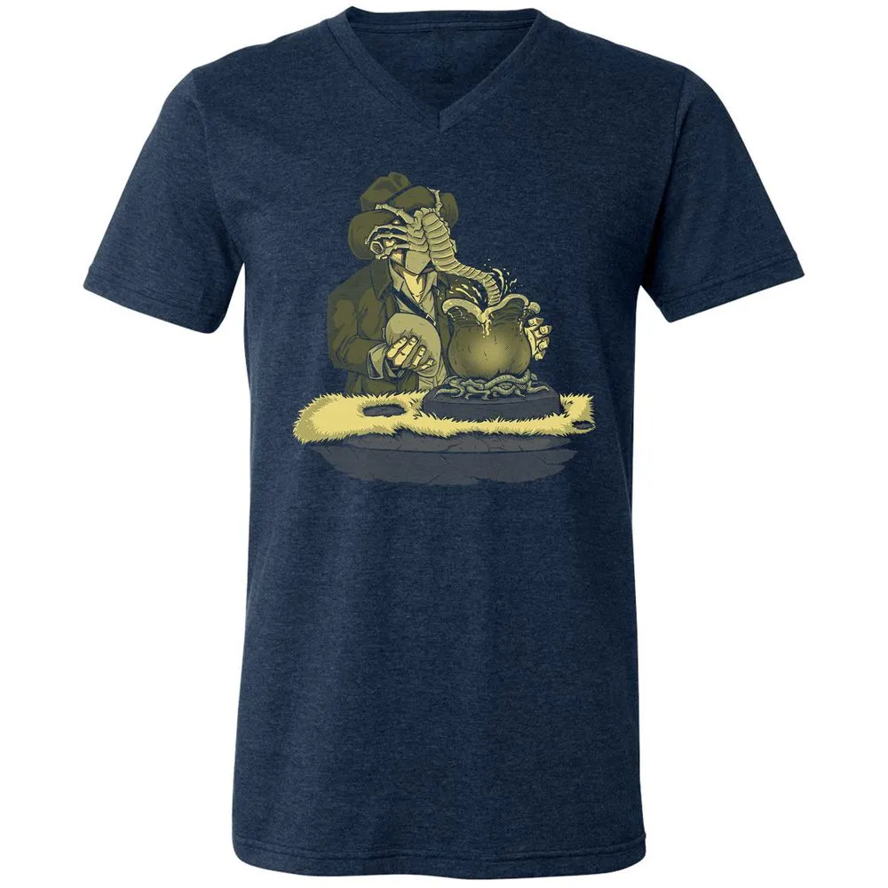 Unisex V-Neck T-Shirt - 33Q1ERK5 - Heather Navy - 15