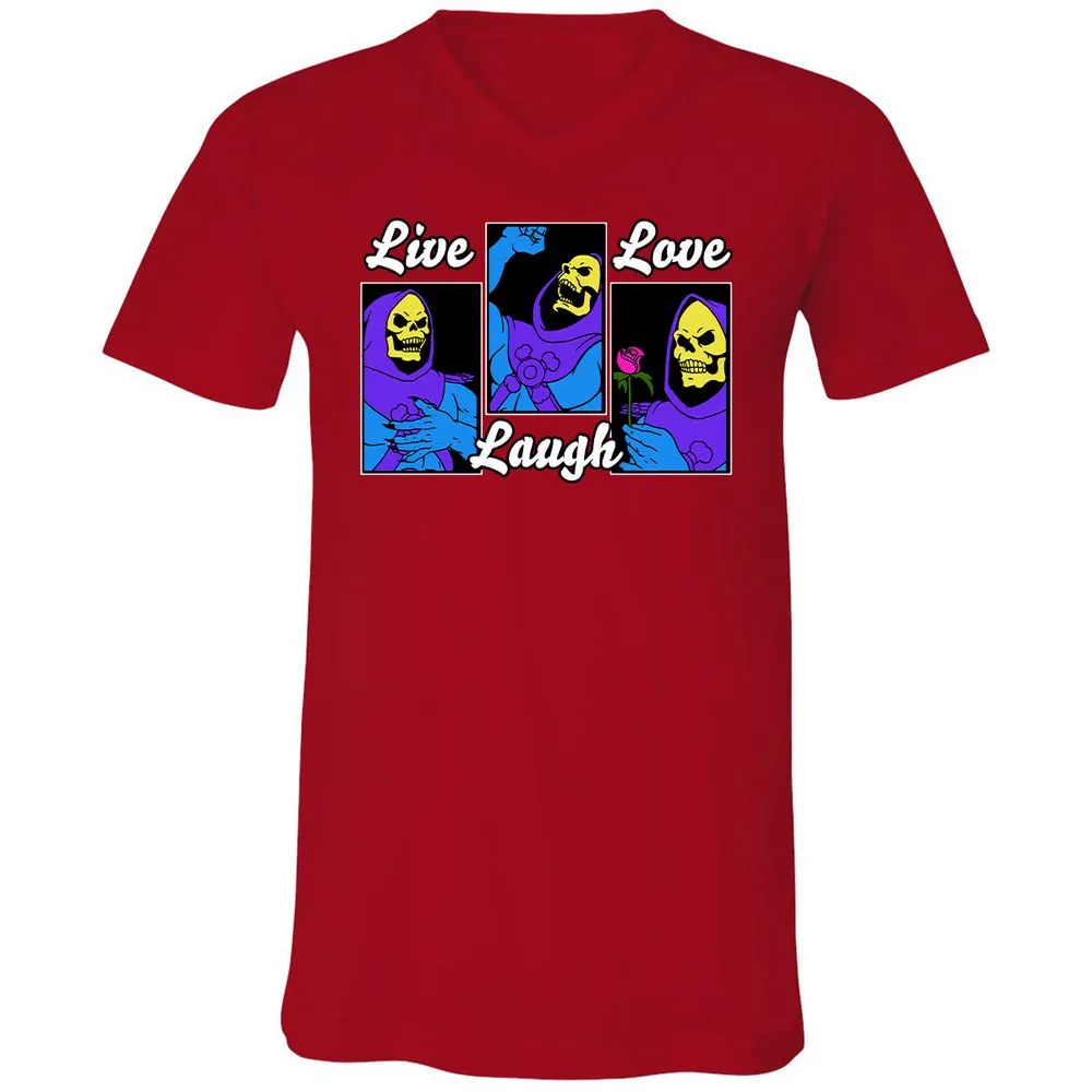 Unisex V-Neck T-Shirt - T62LVCJ7 - Red - 3