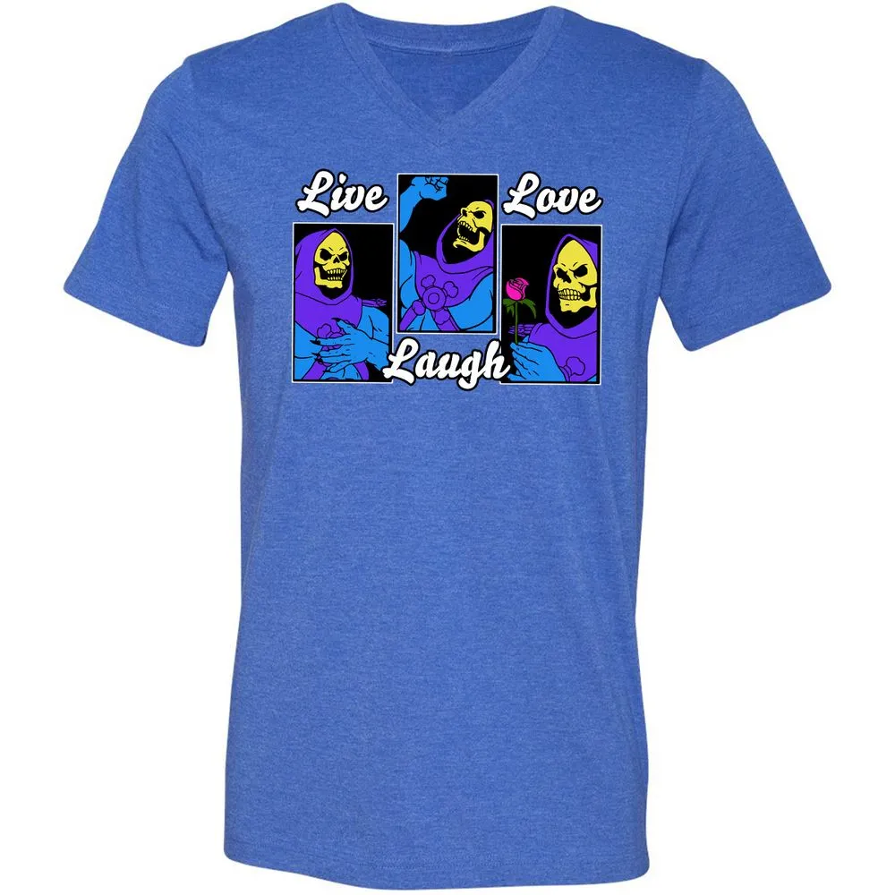 Unisex V-Neck T-Shirt - T62LVCJ7 - Heather True Royal - 14