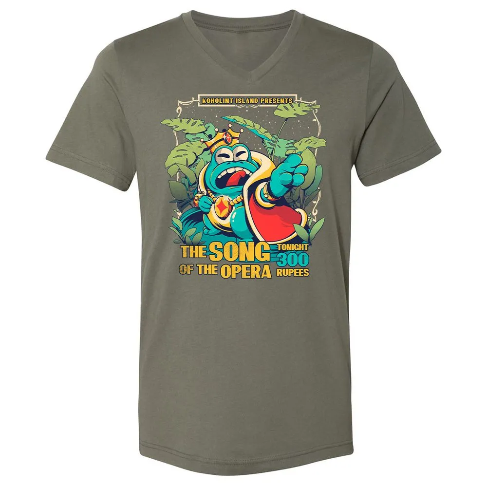 Unisex V-Neck T-Shirt - BZCJVKEW - Military Green - 10