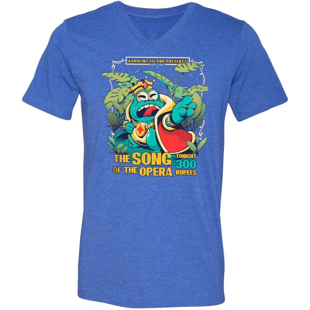 Unisex V-Neck T-Shirt - BZCJVKEW - Heather True Royal - 14