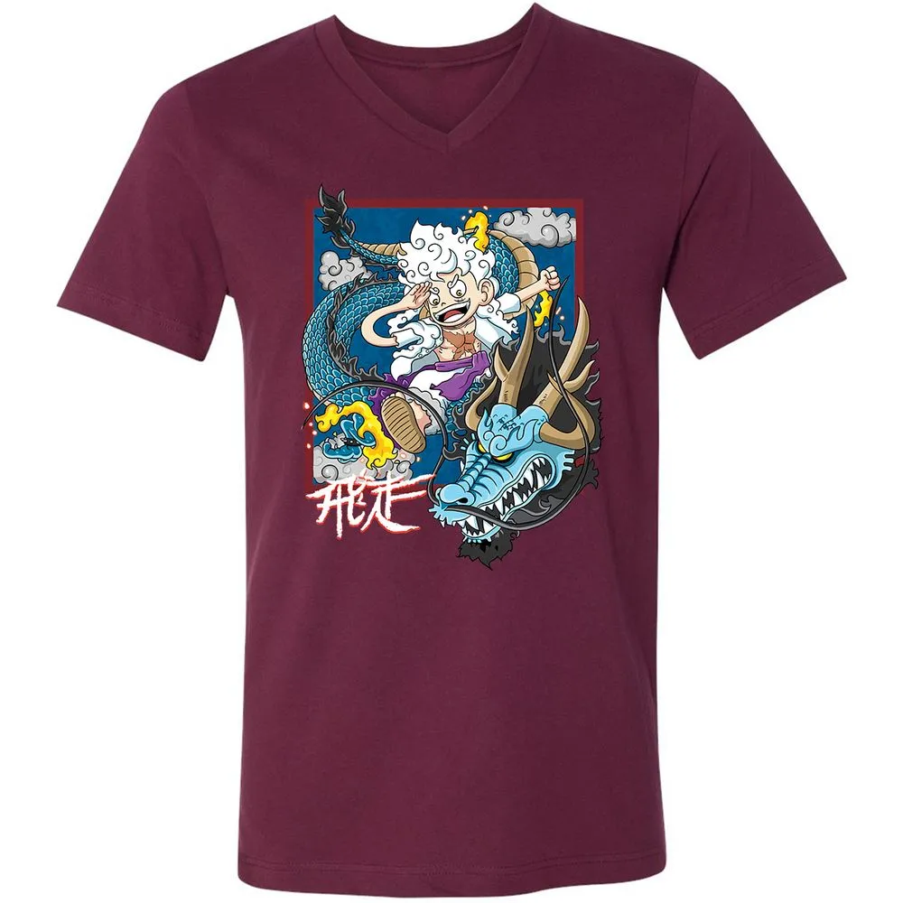 Unisex V-Neck T-Shirt - GQECQN2B - Maroon - 6
