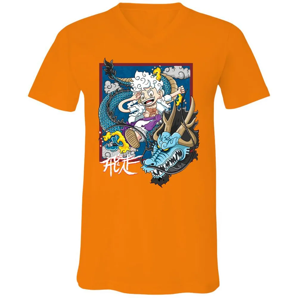 Unisex V-Neck T-Shirt - GQECQN2B - Orange - 11