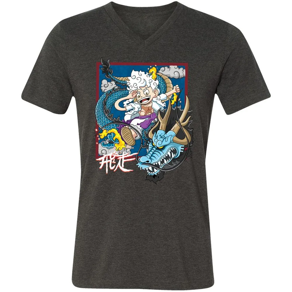 Unisex V-Neck T-Shirt - GQECQN2B - Dark Grey Heather - 8