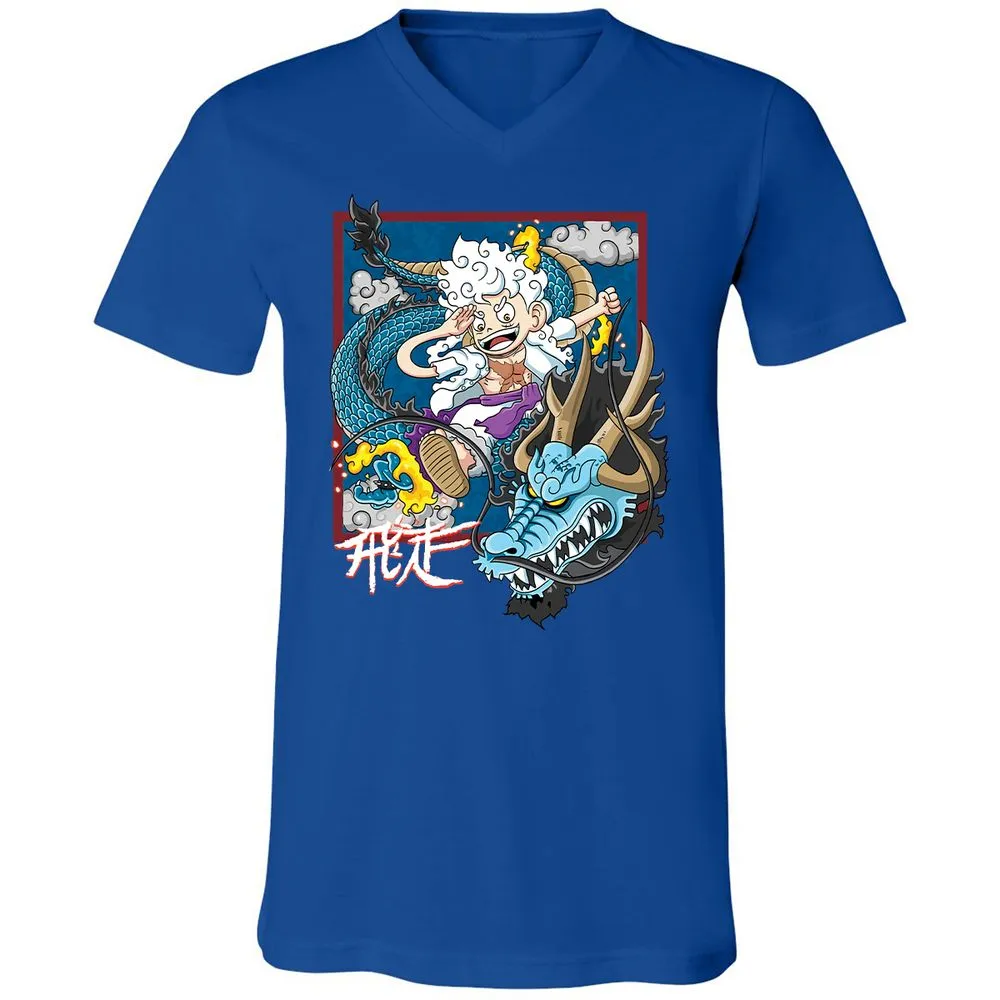 Unisex V-Neck T-Shirt - GQECQN2B - True Royal - 4