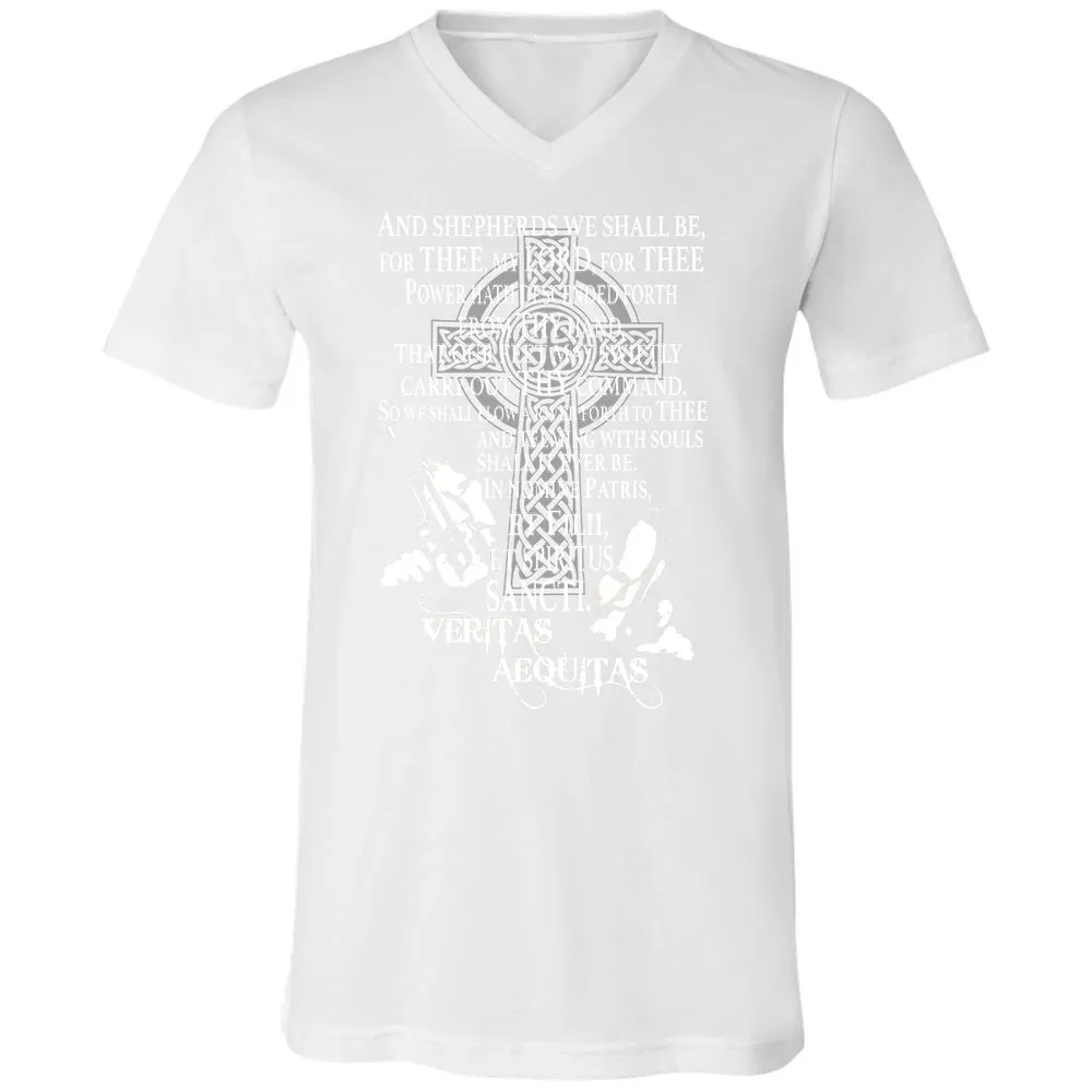 Unisex V-Neck T-Shirt - Black - White - 5