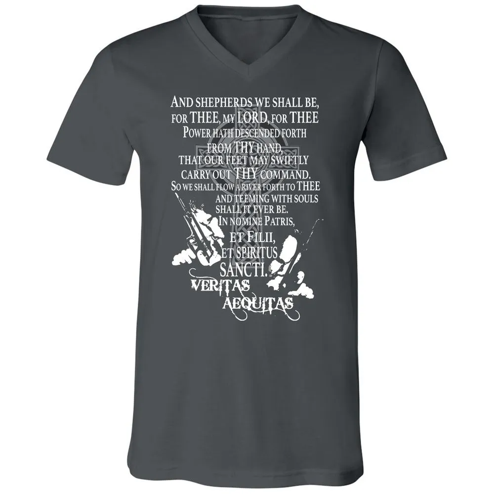 Unisex V-Neck T-Shirt - Black - Asphalt - 12