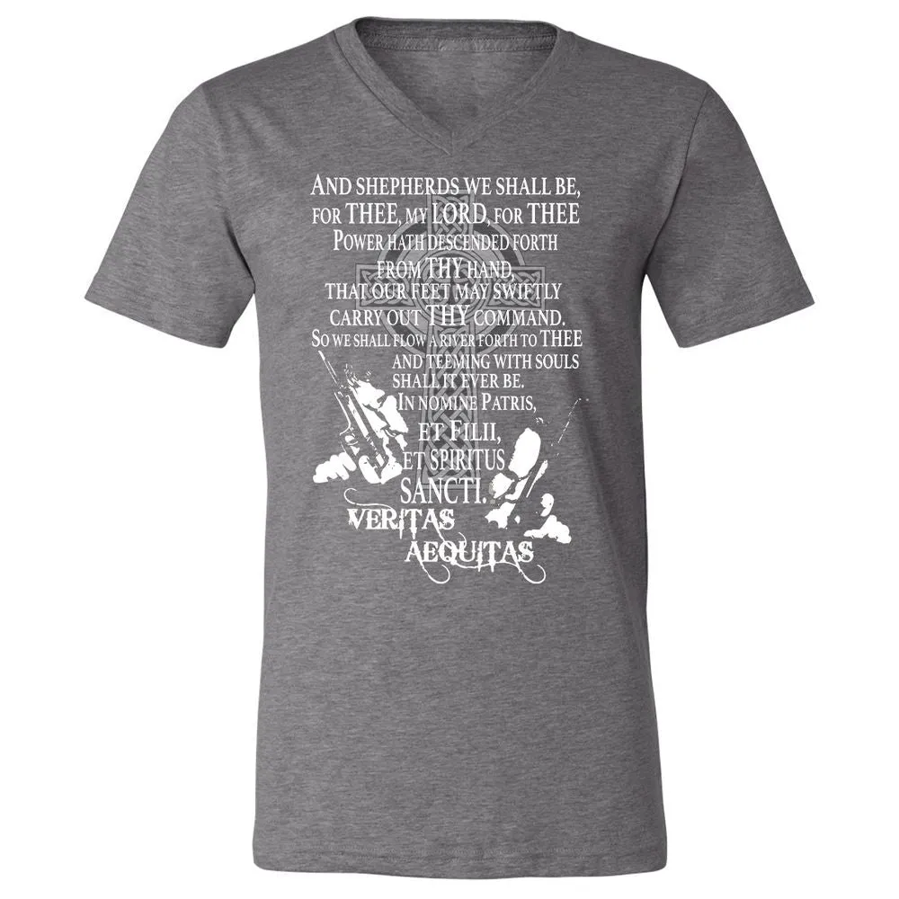 Unisex V-Neck T-Shirt - Black - Deep Heather - 13