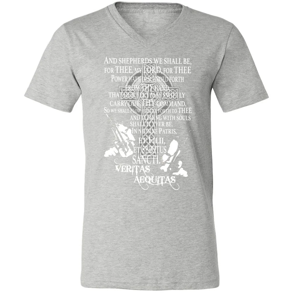Unisex V-Neck T-Shirt - Black - Athletic Heather - 7