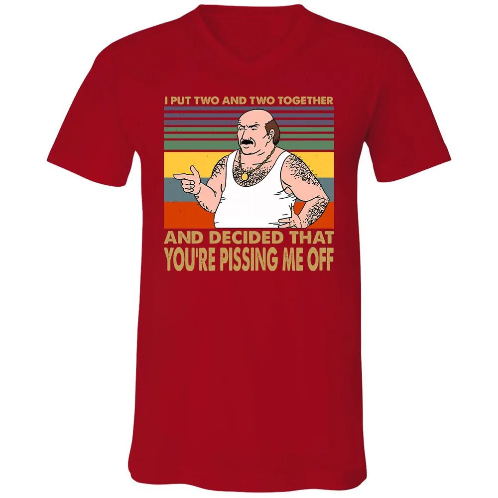 Unisex V-Neck T-Shirt - LXETMS46 - Red - 3