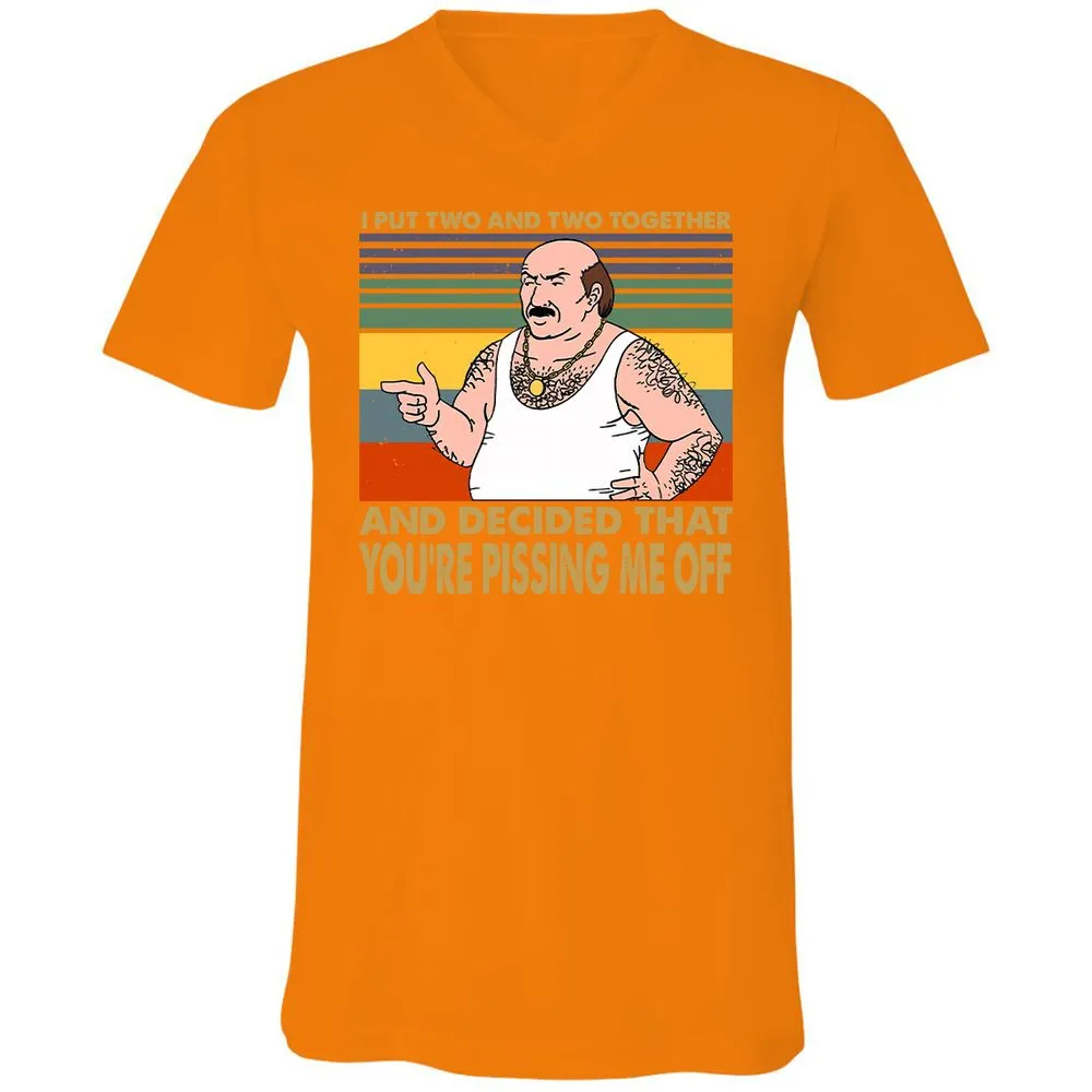 Unisex V-Neck T-Shirt - LXETMS46 - Orange - 11