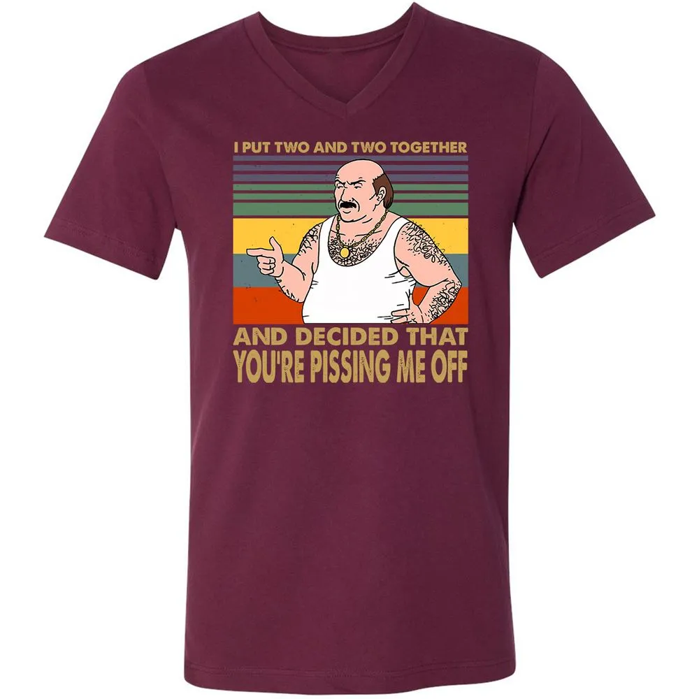 Unisex V-Neck T-Shirt - LXETMS46 - Maroon - 6