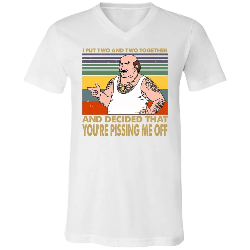 Unisex V-Neck T-Shirt - LXETMS46 - White - 5