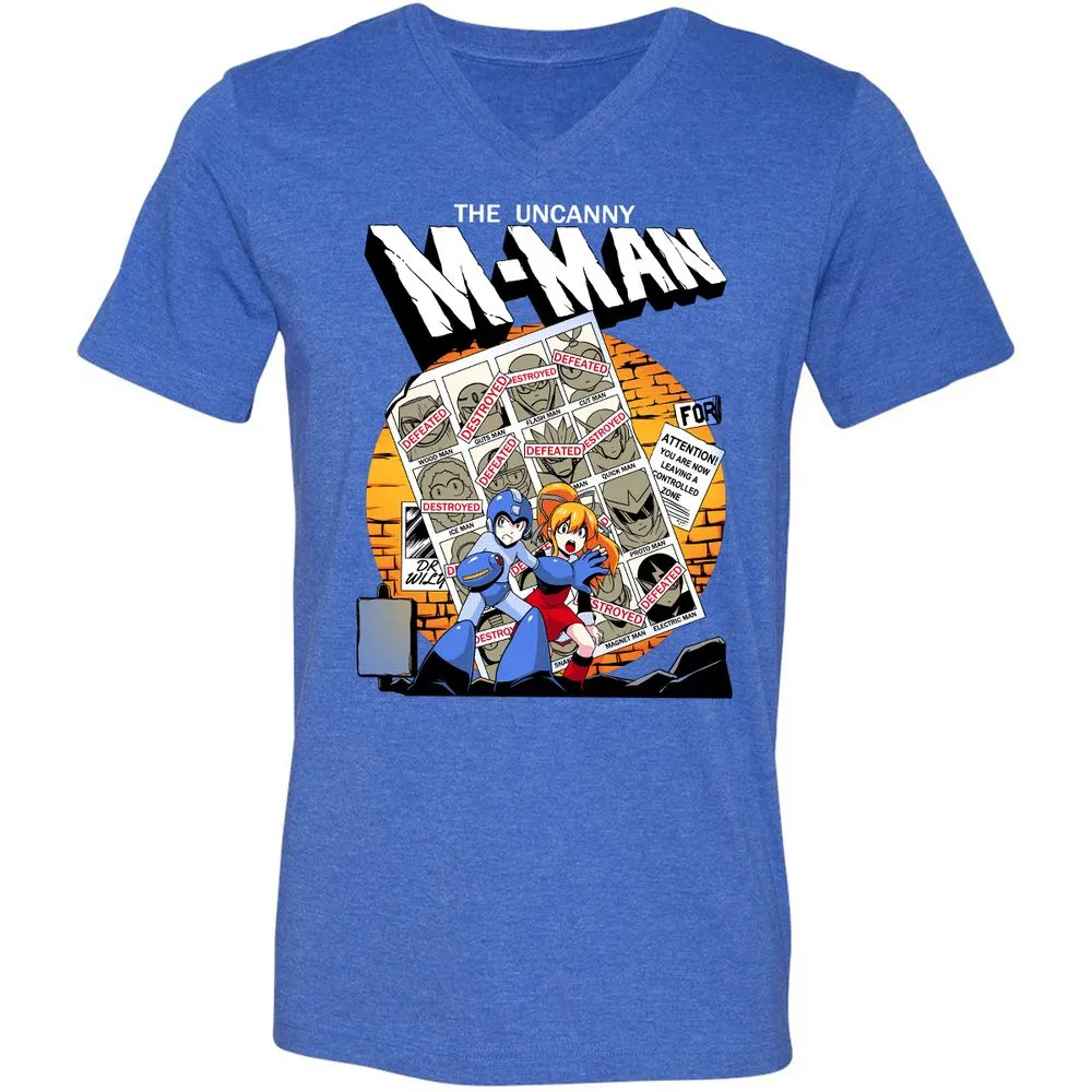 Unisex V-Neck T-Shirt - CC57RJ6V - Heather True Royal - 14