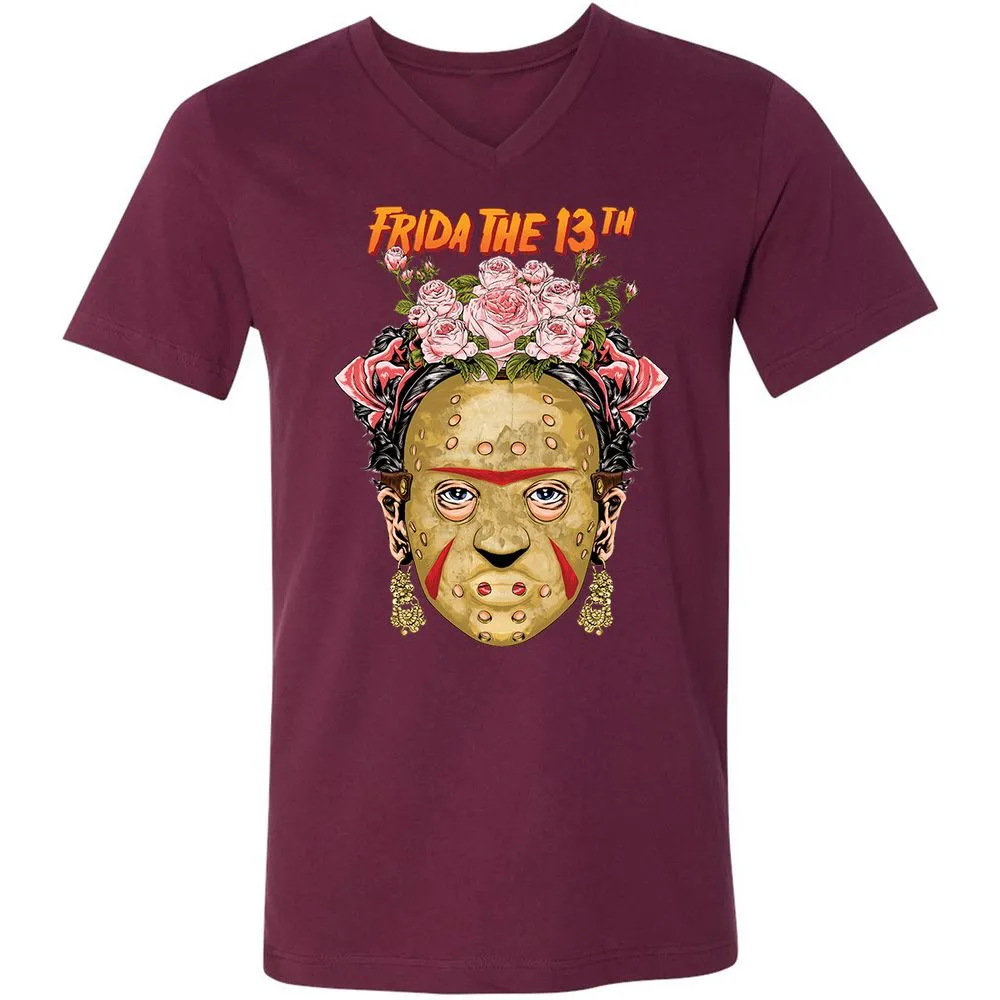 Unisex V-Neck T-Shirt - UGC3HAJK - Maroon - 6