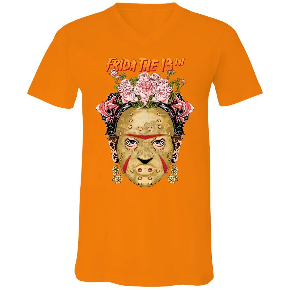 Unisex V-Neck T-Shirt - UGC3HAJK - Orange - 11