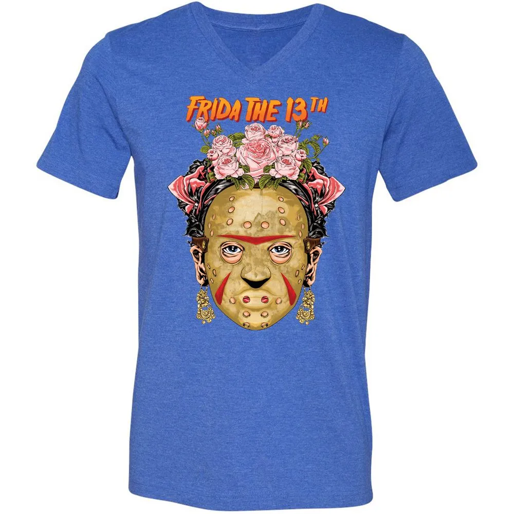 Unisex V-Neck T-Shirt - UGC3HAJK - Heather True Royal - 14