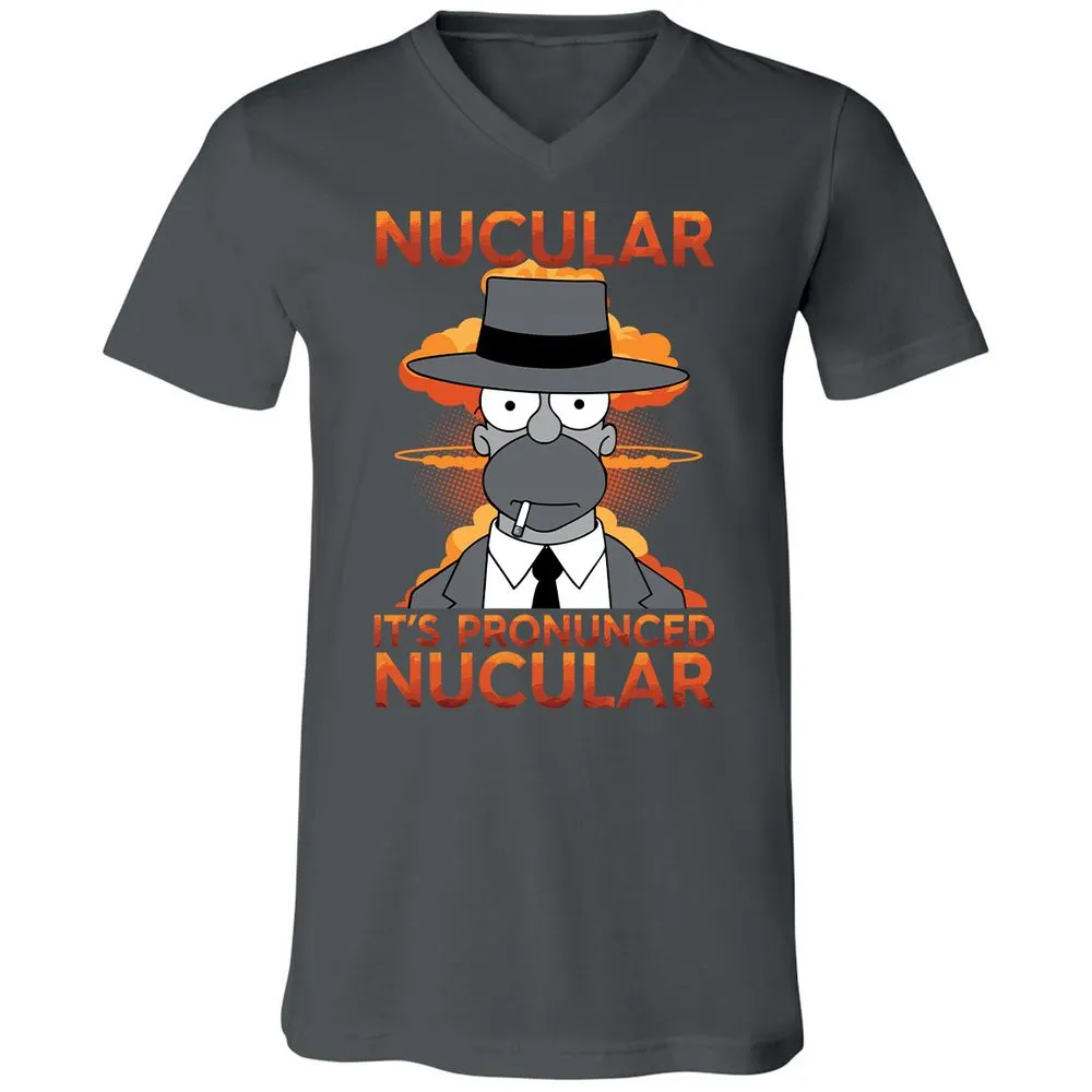 Unisex V-Neck T-Shirt - HLG2PUK5 - Asphalt - 12