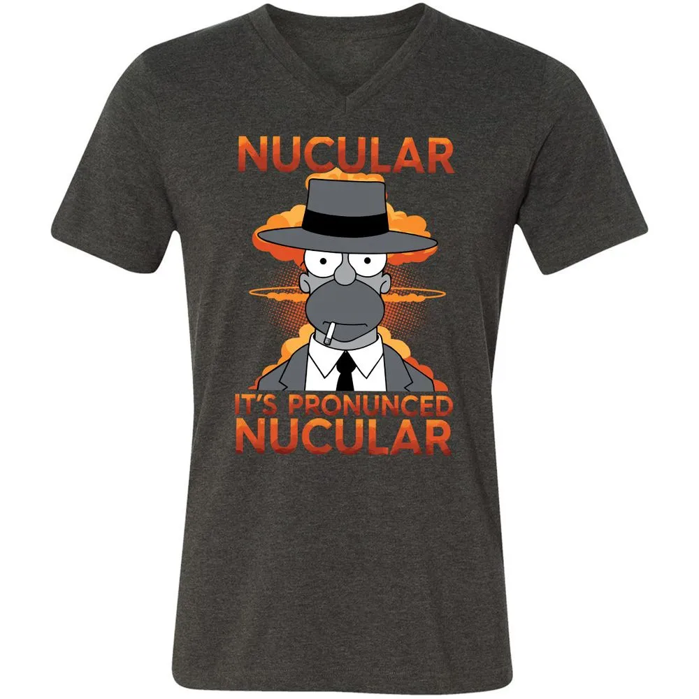 Unisex V-Neck T-Shirt - HLG2PUK5 - Dark Grey Heather - 8
