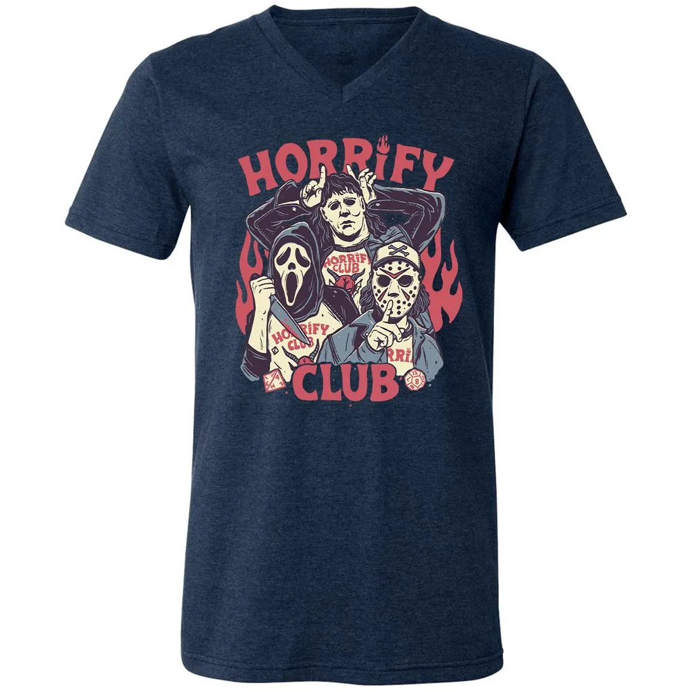 Unisex V-Neck T-Shirt - D4KH9HC6 - Heather Navy - 15