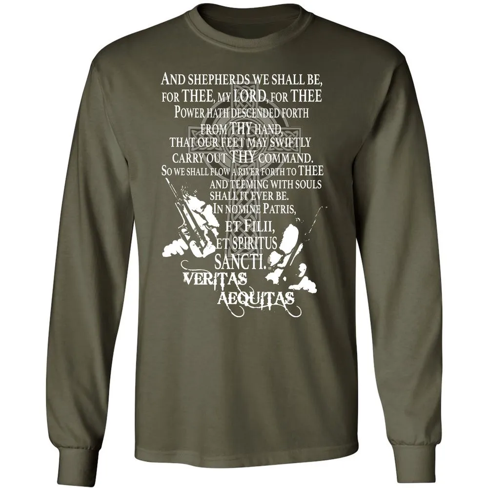 Long Sleeve T-Shirt - D3B3QLJU - Military Green - 16