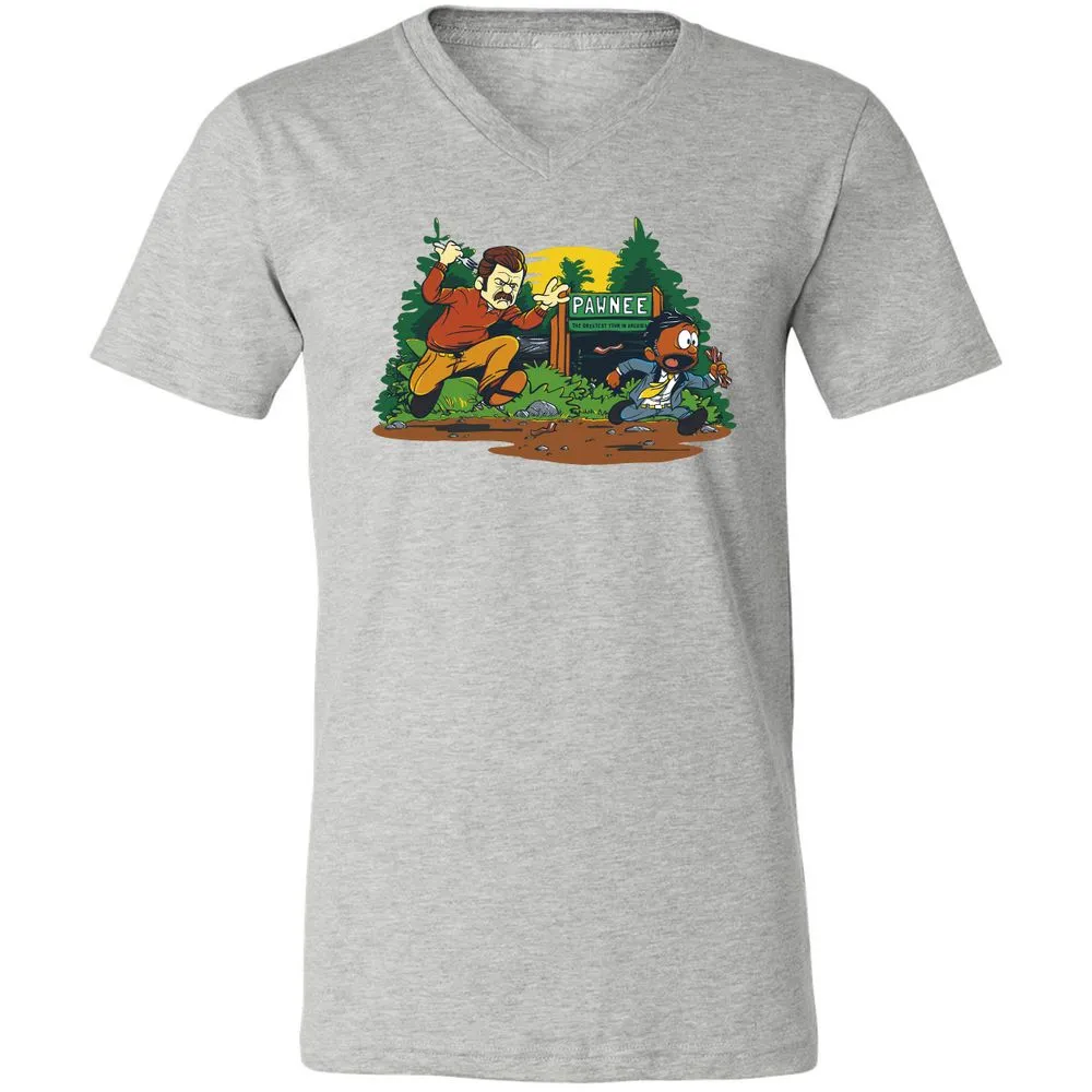 Unisex V-Neck T-Shirt - ZCJ269H9 - Athletic Heather - 7